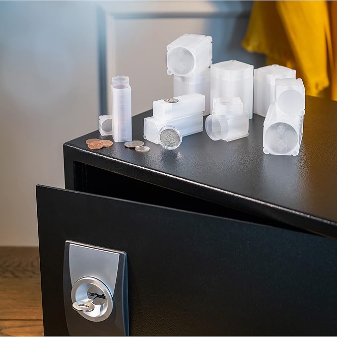LIGHTHOUSE - Square Coin Tubes - Convenient Push Top, Virtually Unbreakable, Acid Free and Archival Quality - Coin Tubes for US Quarters, 10 Pack