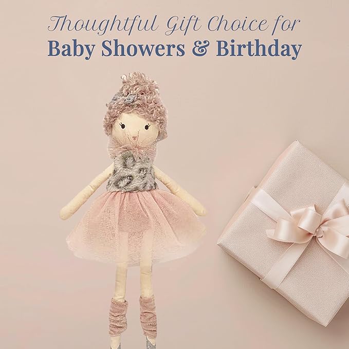 MON AMI Lola Leopard Ballerina Stuffed Doll – 18”, Plush Ballerina Doll for Girls, Use as Toy or Room Decor, Gift for Kids of All Ages