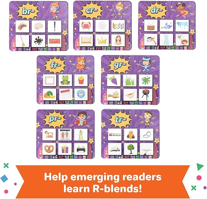 Super Blends Phonics Reading Game (22 Blends) - Phonics Games for Kids Ages 6-8, Reading Games for Emerging Readers, Best Reading Resources for Parents and Teachers