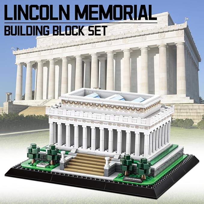 Washington Lincoln Memorial Architecture Model Building Block Sets The Office Landmarks Skyline Set Toys Collection for Kids Adults 979 PCS