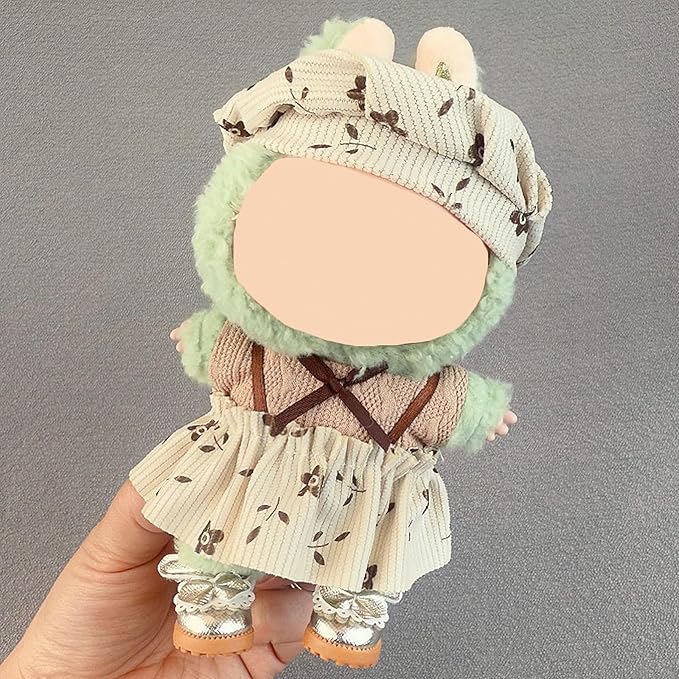 4 Pack—17cm Doll Clothes,Premium Doll Outfit with Accessories,Doll Princess Skirt,Cute Clothes Outfit for 17cm Dolls,End Dolls Fashion Clothing Set(No Dolls and Shoes) (Set E)