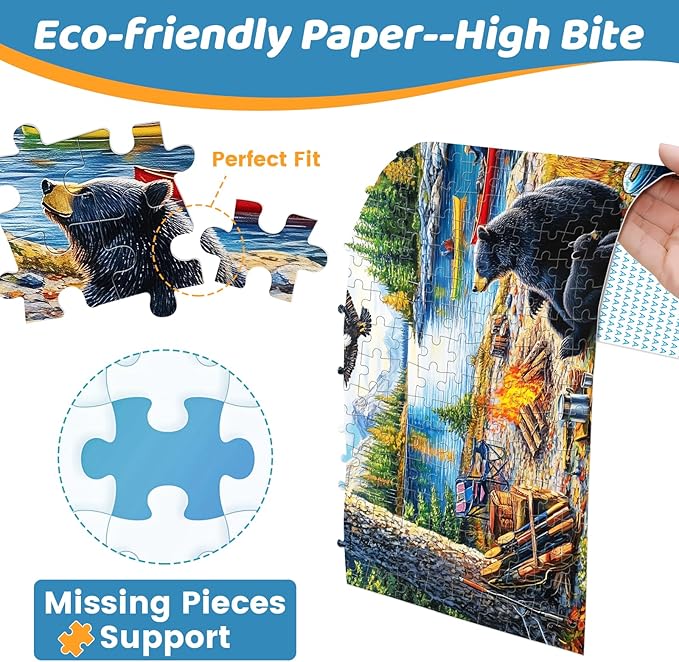 500 Piece Puzzles for Adults,Mother Kids Bear Eagle Large Piece Jigsaw Puzzle for Adults Kids Seniors,Recycled Cardboard Puzzle 500 Piece,Family Activity Great Gift for Family Friends 20.5 * 15 in