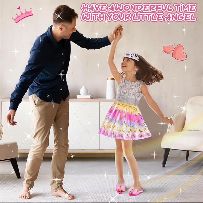 Princess Dress Up for Girls, Dress Up Clothes for Girl with Princess Shoes, Toddler Girls Boutique, Pretend Play Gifts for Little Girl Aged 3-6 Years Old