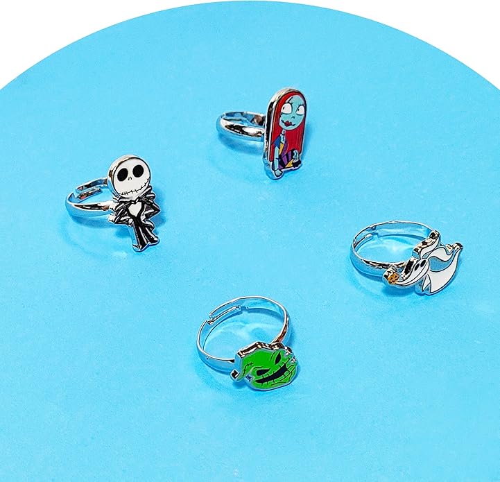 LUV HER Kids Jewelry: 4-Piece Adjustable Rings for Girls, Ring Sets with metal charm Fashion Girls Jewelry Ages 4+
