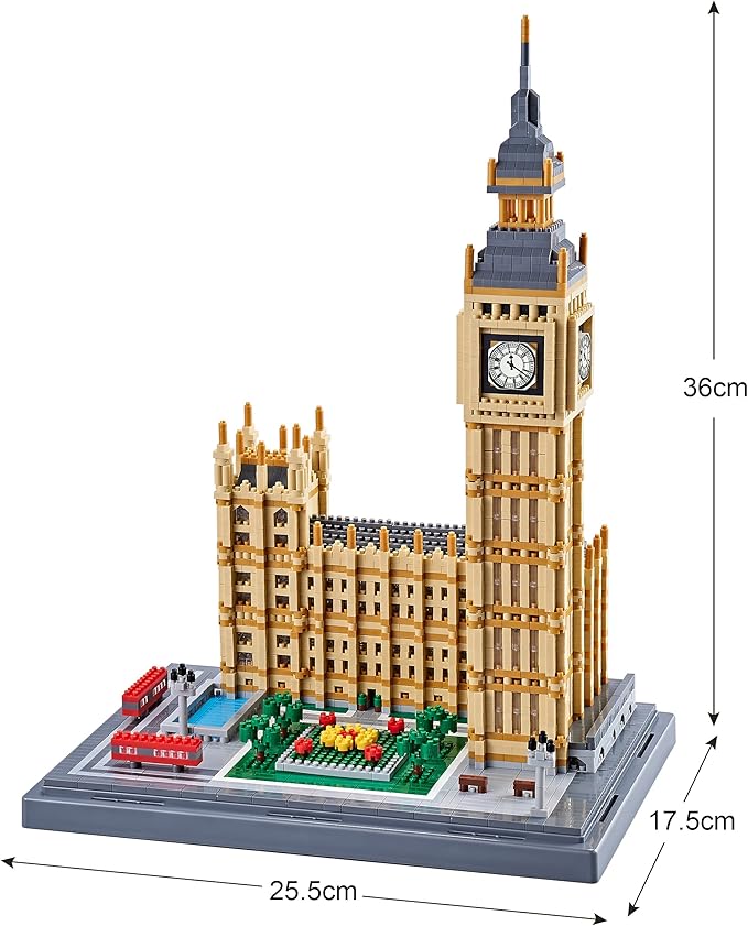 YaJie Big Ben Architecture Model Building Block Sets (6473PCS) - World Famous Architectural Model Toys Present for Kid Age of 14+ and Adult