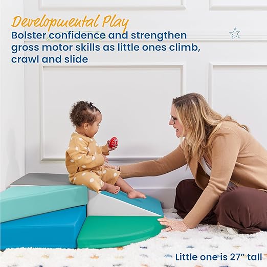 ECR4Kids SoftZone Tiny Twisting Climber, Beginner Playset, Contemporary, 5-Piece