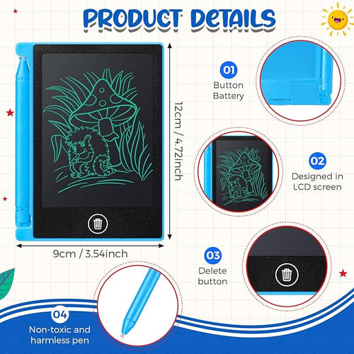 24 Pieces LCD Writing Tablet Mini Electronic Doodle Board 4.5 Inch Drawing Tablet Erasable Doodle Pad Reusable for Kids Birthday Favor