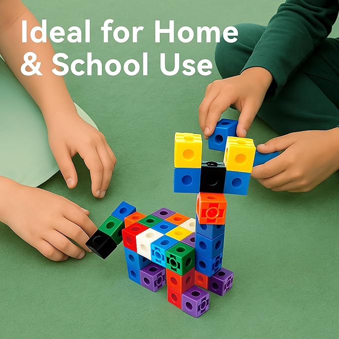 Dotimo 100PCS Math Linking Cubes, Math Cubes for Kids Ages 4-8, Counting Snap Cubes Manipulatives with 10 Colors, Preschool Learning Activities, Classroom Supplies & Homeschool