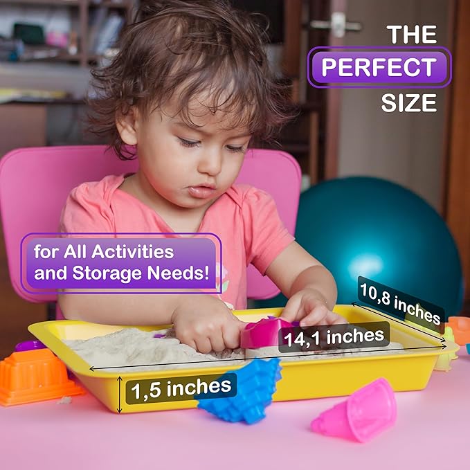 DOODLE HOG Set of 4 Art Trays for Kids, Great for Lego, Sand, Crafts, Painting, Montessori, Rainbow Trays for Classroom