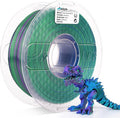 AMOLEN 3D Printer Filament, Triple Colors PLA Filament 1.75mm, Coextrusion Silk PLA Filament, Rainbow PLA Filament with Silk PLA Blue Green Purple, 3D Printing Filament +/-0.02mm, 1kg/2.2lbs