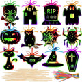 Qilery 120 Pcs Fall Halloween Scratch Paper Off Cards Magic Pumpkins Scratch Off Paper Craft Art Activities Rainbow Black Fun for Thanksgiving Party Ornaments DIY Education Game(Spooky Style)