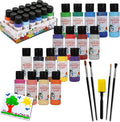 Washable Tempera Paints Set of 18 for children, Kids Non-Toxic Acrylic Paint, Kid Friendly, Kid Safe Paint Set, Includes Variety of Brushes, Color, Craft, Create and Party.