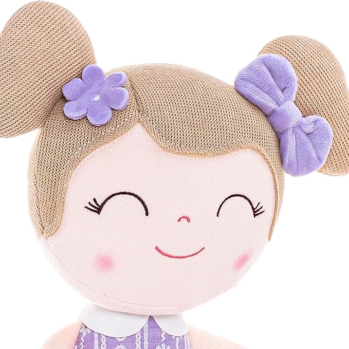 Gloveleya Baby Girl Gifts Soft Plush Doll – Lavender Daisies 16 Inch Cuddle Toy with Basket, Collectible Keepsake Birthday Easter Baby Shower Christmas for Girls