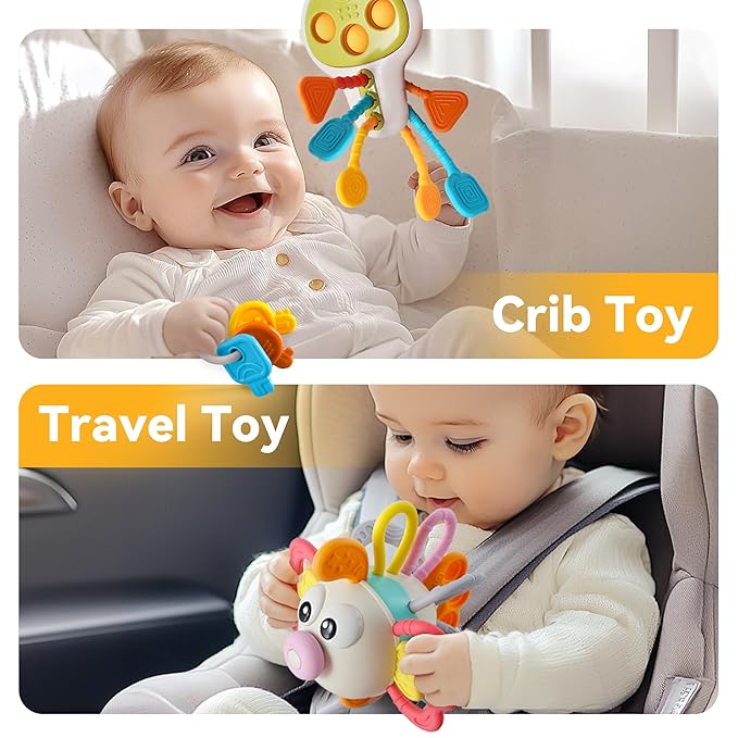 iPlay, iLearn Baby Toy 6-12 Month, Infant Sensory Teething Toy, Toddler Montessori Learning Activity Busy Play Set, Babies Crib Carseat Travel First Birthday Gift 7 9 10 Month 1 2 Year Old Girl Boy