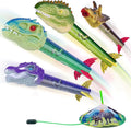Dinosaur Toy Rocket Launcher for Kids - Launch Up to 100 Ft, 4 Rockets, Outdoor Outside Toys for Kids, Dinosaur Toys, Birthday Gifts for 3 4 5 6 7 8-12 Year Old Boys Girls