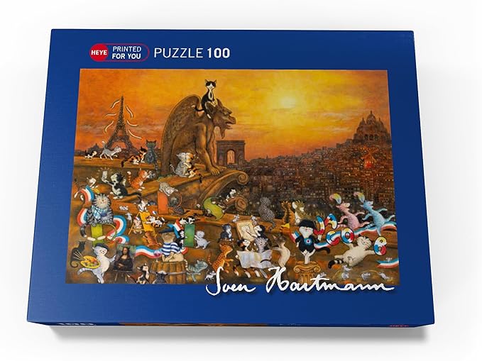 MyPuzzle Cats in Paris - Sven Hartmann - Premium 100 Piece Jigsaw Puzzle for Adults