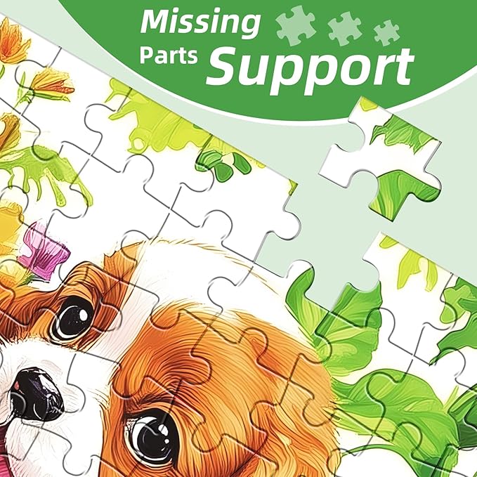 300 Pieces Cute Dogs Puzzles for Adults,Large Pieces Puzzle for Teens Seniors,Fun Puzzles 300 Piece for Kids Ages 8-10 10-12,Challenging Jigsaw Puzzle for Family,Great Gift for All Ages,20.5 x 15 in