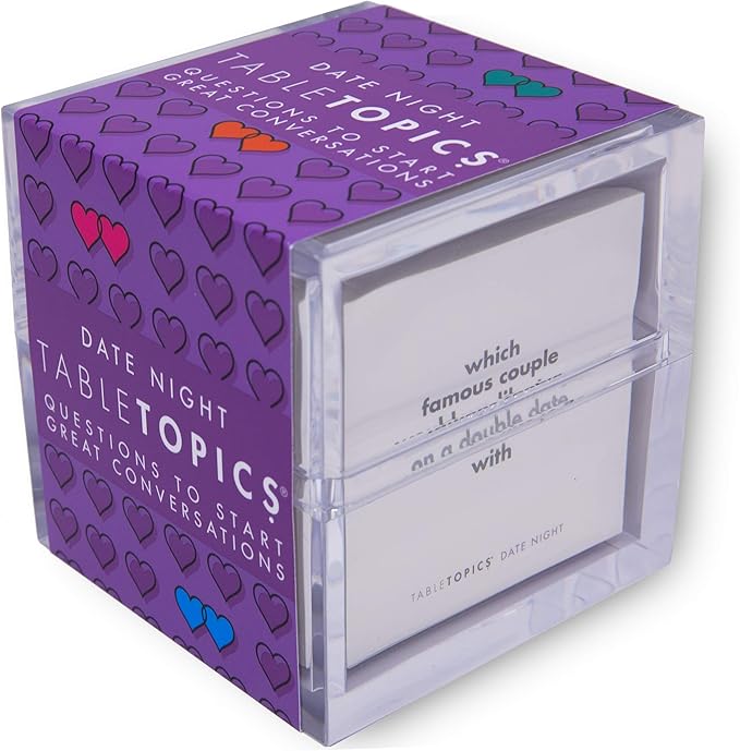 TableTopics Date Night Question Card Game – 135 Conversation Starter Cards for Romantic Evenings, Quality Time Together with No Distractions, Gift for Couples' Anniversaries