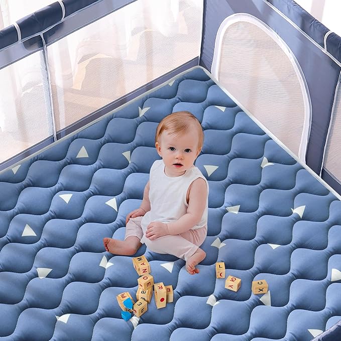 Premium Foam Baby Play Mat 79" X 71", Extra Large Soft Thicker Activity Playmats for Babies, Toddlers, Infants, Play & Tummy Time, Foldable & Machine Washable Baby Crawling Mat