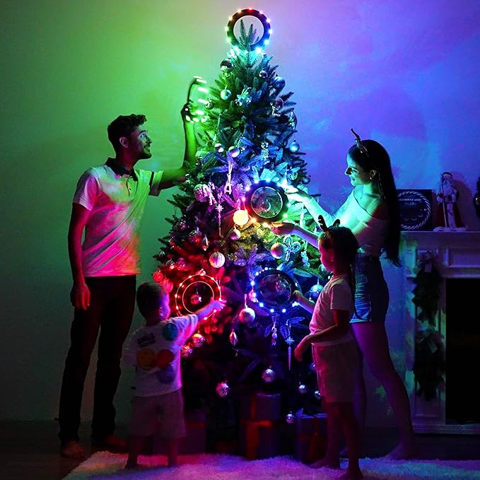 TOSY Flying Ring - 16 Million Color RGB or 12 LEDs, Super Bright, Lost Mode, Auto Light Up, Camping Essentials for Kids/Teens/Boy/Girl, Safe & Soft, Waterproof, Pool/Beach Games, Lightweight Toy