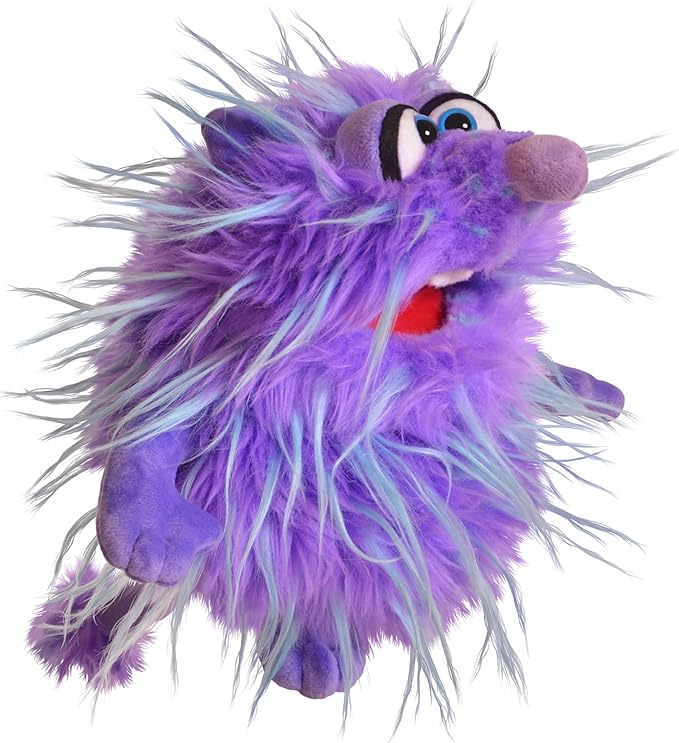 Living Puppets 9-Inch Plush Purple Monster Hand Puppet - Fine European Design, Ultra-Soft and Cuddly, Promotes Child Development, Safety Certified, Teacher-Recommended for Boys and Girls