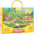 Upbounders® 48 Piece Jumbo Floor Puzzle for Kids | Jigsaw Puzzle with Large Pieces & Storage Box | Multicultural Preschool Puzzle (Camping Outdoors Theme)