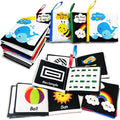 Soft Cloth Baby Book Toy 0-6 Months, Black White Baby Learning Book(Pack of 4),Touch and Feel Crinkle Infants 6-18 Months,Early Educational Toy 0-3, Gift for Babies Infants