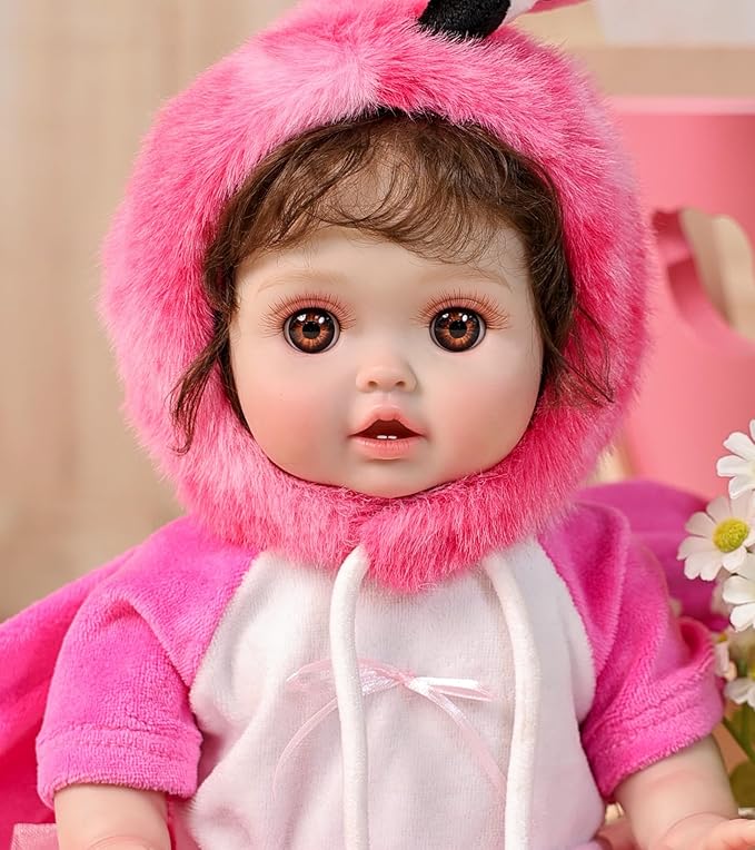 Reborn Baby Dolls, 18inch Large Realistic Hand-Rooted Hair Lifelike Baby Dolls with Accessories for 3+ Year Old Girls Gifts, Pretend Play, Collection
