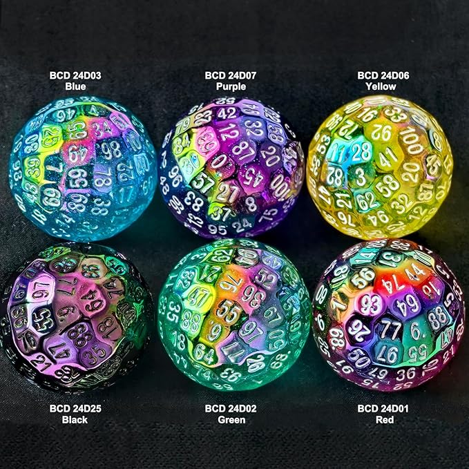 Bescon Dazzling Yellow 100 Sided Dice, Game Dice D100, Polyhedral Solid 100 Sides Dice 45MM in Diameter (1.8inch)