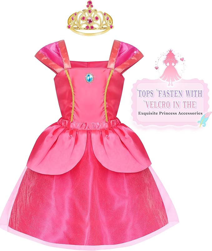 Jeowoqao Princess Dress Up Princess Dress for Girls, Dress up Clothes Little Girl Princess Pretent Play Costume Christmas Birthday Gift for Toddler Girls Age 3 4 5 6 Years