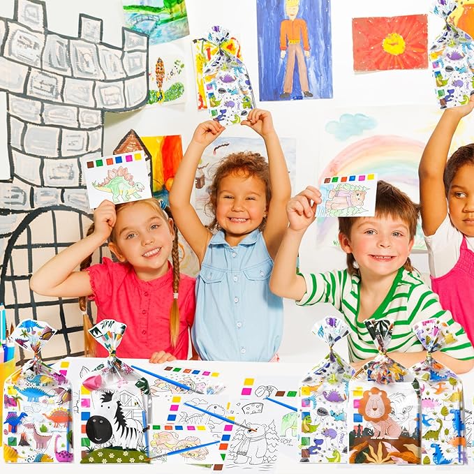 Rotu Party Favors for Kids 4-8, 15 Pack Goodie Bags Stuffers for Kids Paint with Water Coloring Books for Ages 8-12 Watercolor Painting Set Birthday Gifts Classroom Prizes, 106Pcs