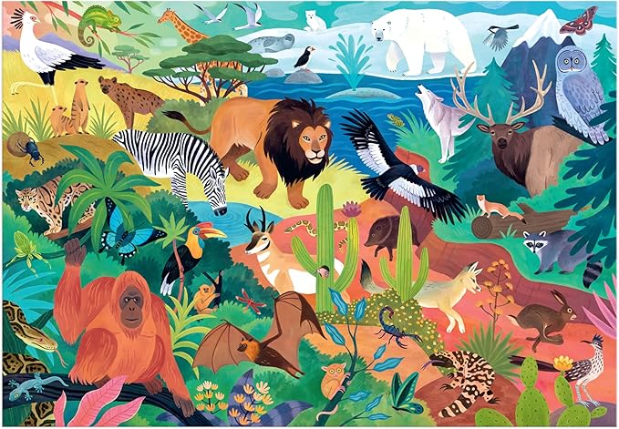 Mudpuppy Animals of The World – 100 Piece Jigsaw Puzzle with Colorful and Fun Illustrations of Animals for Children Ages 5 and Up