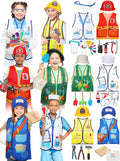 Hungdao 6 Sets Kids Dressing up Costumes Toddler Pretend Play for Age 6-10 Dress up Scientist, Firefighter, Postman, Farmer, Doctor, Engineer