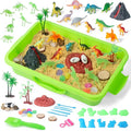 Dinosaur Sensory Bin Toy for Toddlers and Play Sand Set for Kids Include Glow in The Dark Dinosaur Ages 3-6+