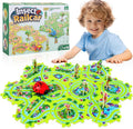 10Pcs Puzzle Racer Kids Car Track Set, Cars Toys for Toddlers, Puzzle Track Car Play Set, Race Tracks for Kids Ages 4-8, Educational Toys for 3 4 5 Year Old Boys (Ladybug)