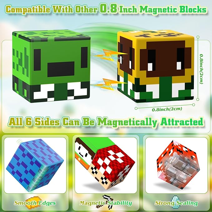150PCS Magnetic Blocks-Magnetic Building Blocks Magnet Toys Set Stacking Forest World with Magnet Construction Toys STEM Sensory Gift for Kids Toddlers Boys & Girls Birthday Gifts Ages 3+