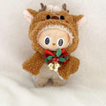 17cm Doll Clothes Set(No Doll), Hat & Overalls Set for 17cm Labubu Suit, Cute Cloth for Dress up Unique Style Dolls Outfit Stylish Clothes for Labubu (Elk Cloak)
