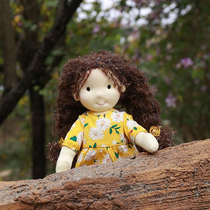 BlissfulPixie Dagmar 12" Soft Girl Rag Doll, Ideal First Doll for Babies & Toddlers