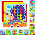 Button Art Toys for Toddlers, Crafts for Age 3-5, Early Educational Toys, Color Matching Mosaic Pegboard, Fine Motor Skills Game, Preschool Learning Activity Gifts for Boys & Girls 3+