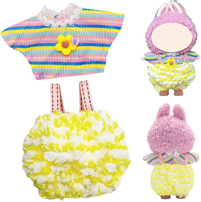 4 Pack—17cm Doll Clothes,Premium Doll Outfit with Accessories,Doll Princess Skirt,Cute Clothes Outfit for 17cm Dolls,End Dolls Fashion Clothing Set(No Dolls and Shoes) (Set N)