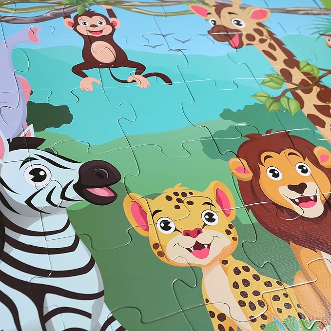 Animals Floor Puzzle for Kids 3-5: 48 Large Pieces for Children Ages 4-8 - Learning & Eductional Jigsaw Puzzle for Toddler's Gift & Family Activities