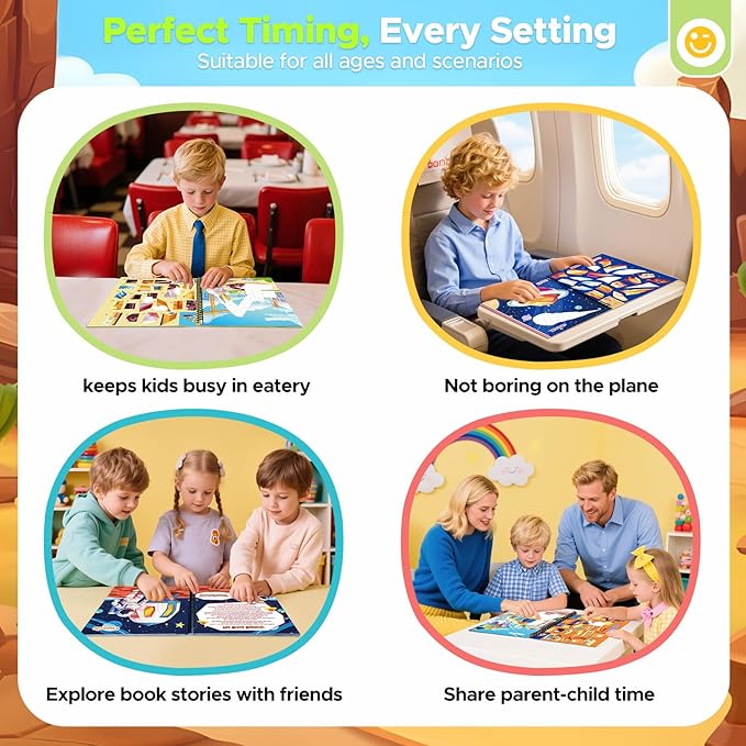 2PCS Paint by Number Sticker Book - Kids Crafts & Acitivity Puzzles Book for Ages 4-10,Mess-Free Travel Toys for Road Trip & Airplane,Perfect Gifts & Basket Stuffers for Kids
