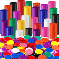 Coopay 1200 Pieces 1 Inch Bingo Chips Bulk, 10 Colors Bingo Markers for Math Practice, Plastic Learning Counters Disks Counting Discs, Poker Chips Game Tokens Kids Reward (Style 2)