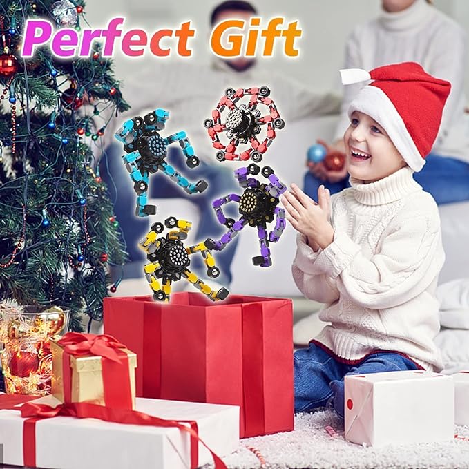 Fidget Spinners 8 Pcs for Kids and Adults Stress Relief Sensory Toys for Boys and Girls Fingertip Gyros Party Favors Sensory Fidget Toys Stocking Stuffers Bulk Gifts Trasransformable