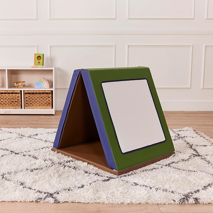 ECR4Kids SoftZone Folding Floor Mirror, Sensory Toy, Earthtone