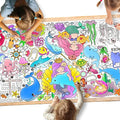 Gatherfun Mermaid Party Giant Coloring Poster - 31.5X 72 Inches - Versatile Classroom Wall Décor & Birthday Activity - Mermaid Poster or Table Cover for School Parties and Special Events