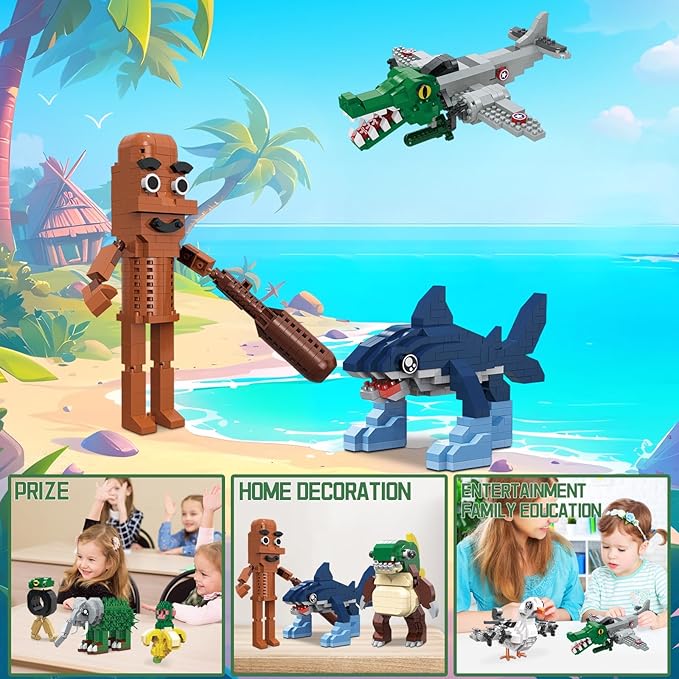Italian Brainrot Building Bricks Set 8 Models Creative Animal & Character Blocks Fun Collectible Toy for Kids & Adults