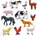SpriteGru 12 Farm Animal Figurines for Kids, Plastic Animal Toys Tiny Portable Farm Creature Figures Playset Montessori Toys Educational Game for Homeschool Preschool Toddler Kids