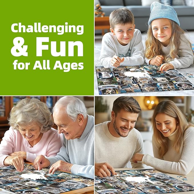Fun Cats Puzzle - 1000 Piece Jigsaw Puzzle for Adults - Premium Quality Family Activity Challenging Puzzle Perfect for Game Nights - Puzzles Finished Size is 27.6 x 19.7 Inches