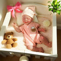 Full Silicone Baby Dolls,17.72 in Silicone Realistic Newborn Baby Doll, Non Vinyl 1:1 Lifelike Reborn Sleeping Dolls (Eve-Nude)